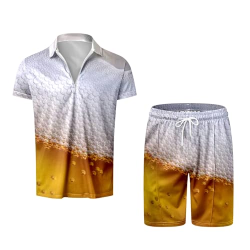 Sommer Outfit Herren 2 Teiler Einfarbig Zweiteilig Sport Set Jogginganzug Strand Outfits Sport Outfit Trainingsanzug Sommer Outfit Herren von Generic