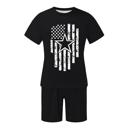 Sommer Trainingsanzug Herren Kurzarm Kurzarm T-Shirt + Kurze Hose Sets Freizeitanzug Baggy Outfits Sommer Jogginganzug Jogginganzug Jogginganzug Herren Set von Generic