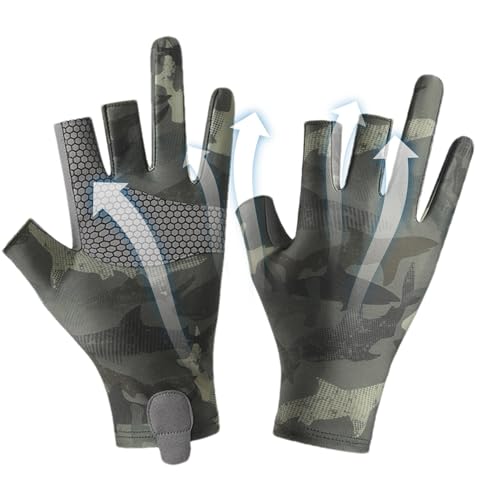 Sonnenschutzhandschuhe für Herren und Damen, UV-Handschuhe zum Kajakfahren,Verschleißfeste Angelhandschuhe | Atmungsaktiver Komfort-Anti-Rutsch-Griff für Ruder- und Angelzubehör von Generic