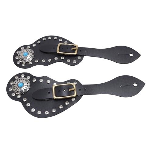 Sporenriemen-Set, 2 Stück, Verstellbarer Sporenhalter für den Reitsport (Black) von Generic