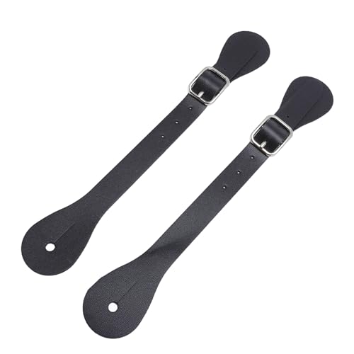 Sporenriemen aus Kunstleder, Reißfest, 22 cm Lang, Lange Haltbarkeit, 2 Stück Sporenhalter für den Reitsport (Black) von Generic