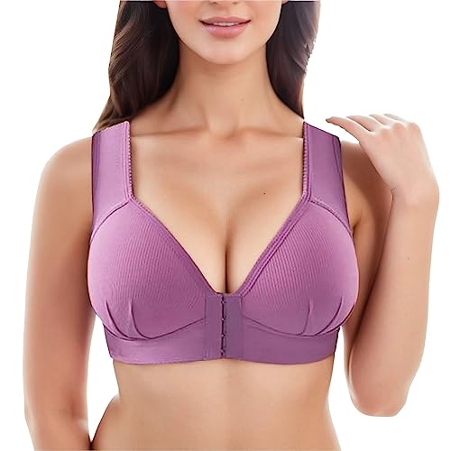 Sport BH Damen, Damen Nahtlos Spitzen BH V-Ausschnitt Bralette Weicher Push-Up BH Gepolstert Klassische Bustier Push Up BH Ohne Buegel T Shirt von Generic