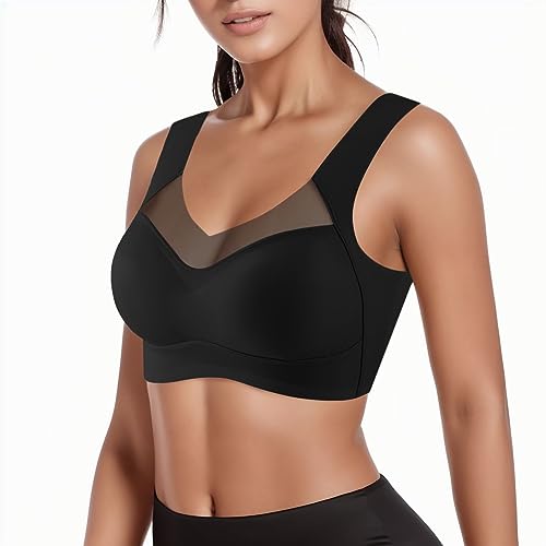 Sport BH Damen, Seamless BH Damen Klassische Soft Nahtloser Bügelloser T Shirt BH Gepolstert Mesh Bralette Sport BH Für Alltag Yoga Fitness von Generic