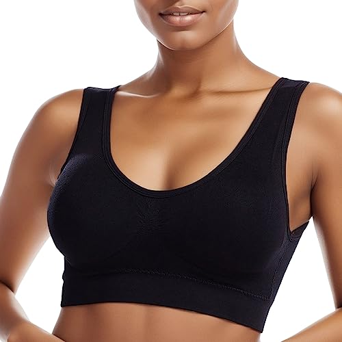 Sport BH Damen Komfort Spitze BHS Ohne Bügel Bustier Schlaf Seamless BH Push Up Nahtlos Bralette Gepolstert Sexy Bustier Große Brüste Starker Halt Komfortabler Crop Top von Generic