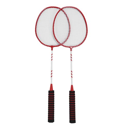 Sport-Badmintonschläger, Badmintonschläger-Set aus Eisenlegierung für Spiele Im Freien (Rot) von Generic