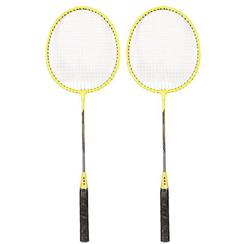 Sport-Badmintonschläger, Einfach zu Bedienende, Leichte Badmintonschläger aus Eisenlegierung mit Geringem Widerstand und Empfindlicher Kontrolle für das Fitnessstudio (Yellow) von Generic