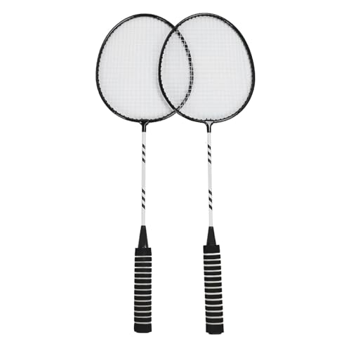 Sport-Badmintonschläger, Rutschfestes Badmintonschläger-Set mit Nylon-Federbällen und Tragetasche für den Wettkampf (Black) von Generic