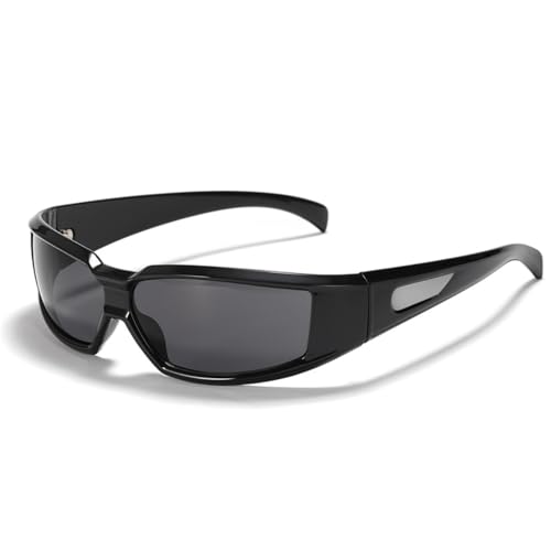 Sport-Sonnenbrille für Herren, Punk-Farbverlauf, Winddichte Brille, Damen, silberfarbenes Mirro-Objektiv von Generic