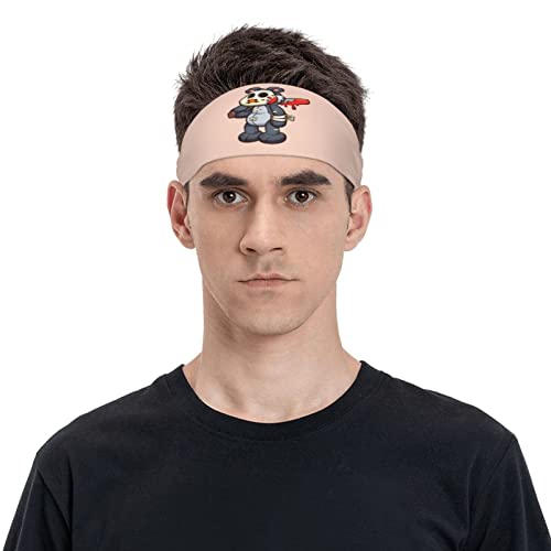 Sport Stirnband Bär Mit Feldhockey-Maske Workout-Haarband Schnelltrocknend Multifunktionales Yoga Kopfwickel, Für Yoga, Basketball, Sport, 50-56cm von Generic