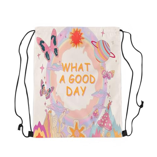 Sportrucksack Hippie Dreamy Schmetterling Pilz Cartoon Universum Planet Wolke, Gymsack 36X43Cm Moderne Turnbeutel Mit Kordelzug Stoff Beutel Für Freizeit Urlaub Reisen von Generic