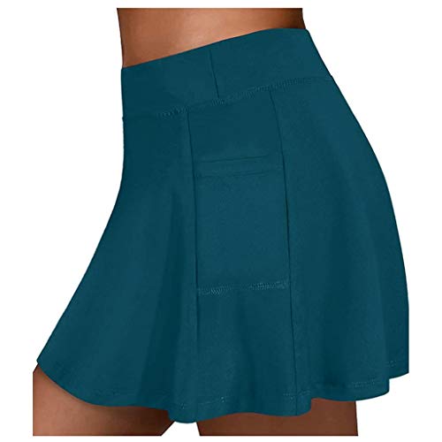 Sportskort Damen mit Innenshorts, Tennis Rock Skort mit Taschen,Tennisrock DamenHosenrock Wanderrock Golfrock Dehnbar Skort Vielseitig Knielanger Hosenrock mit Innenshorts Golf Skorts von Generic