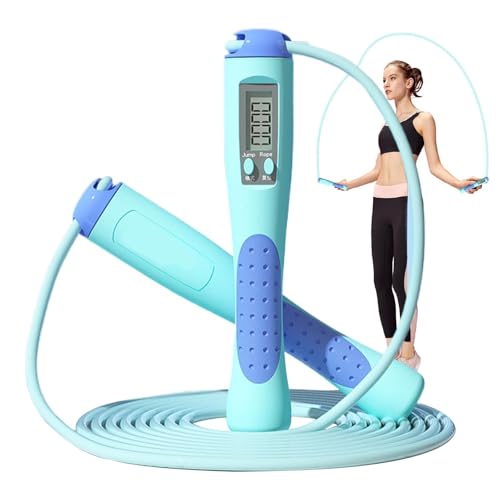 Sprungseil mit Messgerät - Trainingsseil | Sautische Jumper mit einstellbarer Geschwindigkeit, Trainingstrainingsgeräte, digitales Sprungseil für Home -Fitnessstudio, von Generic