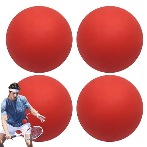 Squashbälle – Wettkampf-Squashball, 4 x Gummi-Squashball mit hoher Elastizität | 2,36 Zoll Gummi-Hohlball mit hoher Sichtbarkeit für Outdoor-Sportarten, professionelles Spielertraining von Generic