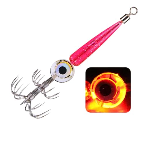 Squid Jigs Saltwater Glow, Leuchtende Squid Jig Hooks - LED Wasserdicht Unterwasser Blinklicht Tintenfisch Haken,Elektronischer Tintenfisch-Köder-Lichthaken, Tintenfisch-Jig-Haken-Set zum von Tintenfi von Generic