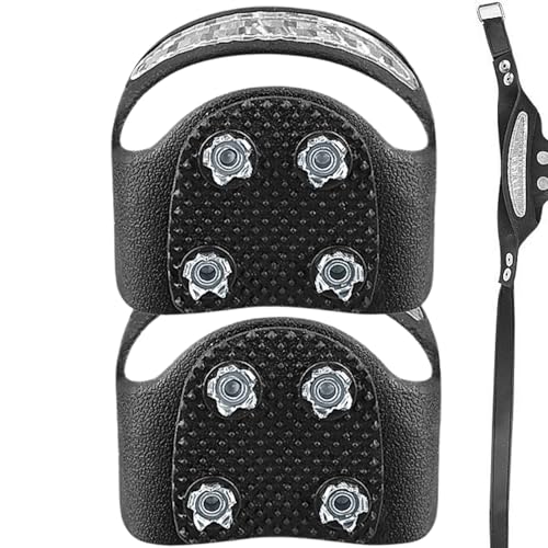 Steigeisen für Wanderschuhe – rutschfeste Edelstahl-Gripper-Spikes für Schneeschuhe, Eisstollen | Snow Grips Reflektierende Steigeisen mit 5Spikes-Traktion zum Klettern von Generic