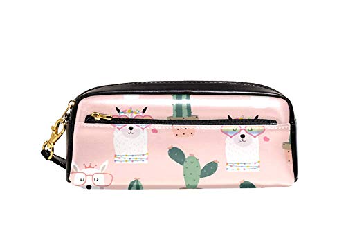 Stiftetasche Sonnenbrille Mit Lama-Herz Und Cactus Briefpapier Tasche Tragbar Stiftetasche Griff Premium Federtasche Für College Kinder Mädchen von Generic