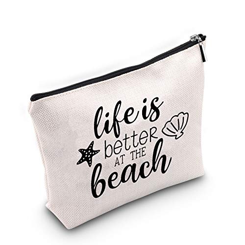 Strandtasche Strandleben Konfiguration Make-up Tasche Mädchen Reise Geschenke Life is Better at The Beach Kosmetiktasche Geschenk für Strand Mädchen Strand Themed Geschenk von TSOTMO