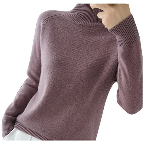 Strickpullover Damen Rollkragenpullover Slim Fit Langarm Strickwaren Rollkragenpullover Einfarbig Strickpullover Schlanker Schnitt Rollkragenpullover Oversize Warm Winter Oberteile von Generic