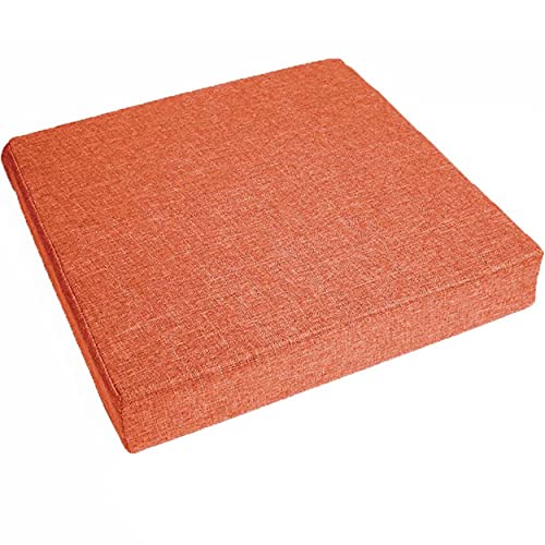 Stuhlkissen-Sitzpolster für drinnen und draußen, Dicke Stuhl-Sitzpolster, 45 x 45 cm, 50 x 50 cm, weiche Stuhlpolster für Esszimmer, Büro, Garten (55 x 55 x 5 cm, orange) von Generic