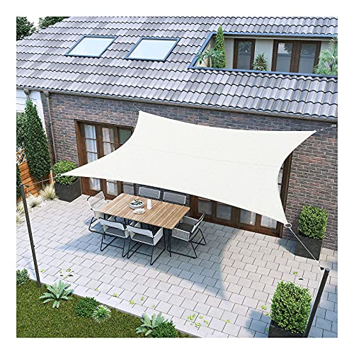 Sun Shelters 2,5 m x 3 m Sonnensegel, rechteckig, mit Seil, 98% UV-Block, wasserdicht, für Terrasse, Balkon, Party und Hof, weiß 20762076 von Generic