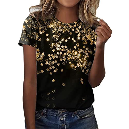 T Shirt Damen Elegant Sommer Bluse Damen Langarm Damen T-Shirt Extended Shoulder Tee aus natürlicher Bio-Baumwolle, Oberteil Baumwolle, Größen XS bis 5XL Teenager Mädchen E735 von Generic