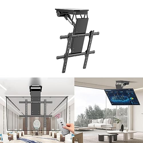 TV Bracket TV-Ständer, elektrische TV-Deckenhalterung – verstellbare TV-Deckenhalterung – motorisierte TV-Halterung für 50–90-Zoll-Fernseher, motorisierter TV-Lift mit Fernbedienung und von Generic