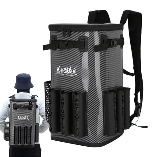 Tackle-Box-Rucksack, Angelgerät-Tasche - wasserdichte 49L Angeltasche Angelrucksack mit Rutenhalter - Große Aufbewahrungstasche, Fisch-Sling-Tackle-Rucksack für Herren von Generic