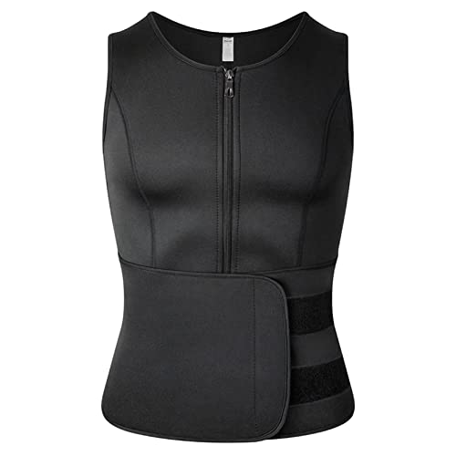 Taillentrainer-Saunaanzug für Herren, verstellbare Body-Schlankheits-Shapewear-Weste, Body-Shaper mit Reißverschluss zum Laufen von Generic