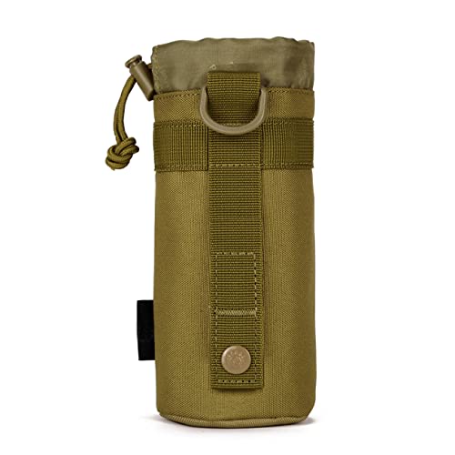 Taktisch Flaschenhalter 1000D Nylon Militär Trinkflasche Beutel MOLLE Kessel Wasserflaschenhalter Langlebig Bottlehalter Bottel Carrier für Camping Wandern Radfahren (Braun) von Generic