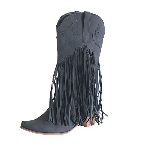 Tanzstiefel für Damen, Ballsaal-Tanzschuhe für Damen, Britisches Leder, Cowgirl-Cowboystiefel, Spitze Zehen, quadratischer Absatz, Stiefeletten für Damen, lässige, anmutige Plateau-Damenstiefel für von Generic