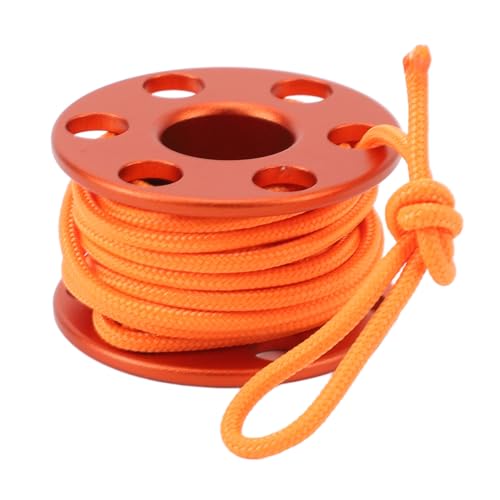 Tauch-Fingerrolle, Tragbare Mini-Spulenrolle aus Aluminiumlegierung mit Nylon-Führungsschnur für Unterwasser-Höhlentauchen (ORANGE) von Generic