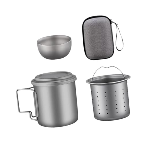 Teetasse, Reisebecher mit Klappbarem Griff, Robustes Teeservice, Camping Teekocher für Camping, Angeln, Zuhause, Büro, 4 Stück von Generic