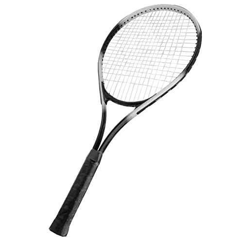 Tennisschläger, Tennis-Set, 27-Zoll-Tennisschläger, Einzel-Tennisschläger, Anfänger-Wettkampf-Trainingsset mit Tragetasche für Erwachsene, Studenten, Damen und Herren (Black) von Generic