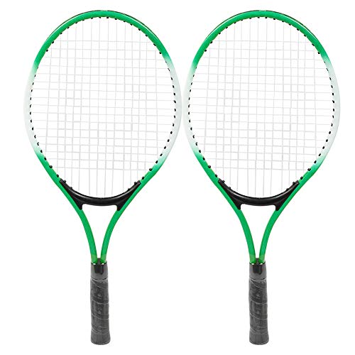 Tennisschläger, Tennisschläger für, mit Ball und Tragetasche, Eisenlegierung und Leichtem und Stabilem Junior-Übungsschläger-Zubehör für Junge Tennis-Anfänger (Green) von Generic