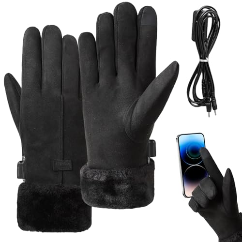 Thermohandschuhe für Männer, elektrische Handschuhe, tragbar, elektrischer Handwärmer mit vollen Fingern, beheizbare Handschuhe für Motorrad, beheizbare Handschuhe, Jagdhandschuhe für Damen von Generic