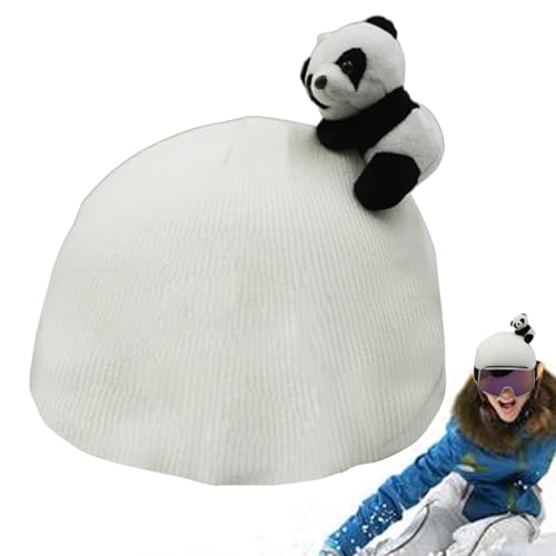 Tier-Schnee-Skihelm-Überzug, dekorativer Tier-Plüsch-Helmüberzug, Weiche Strickmütze, Skihelmüberzüge für Kinder, Dicker Helmüberzug für Snowboard, Skateboard, Motorrad von Generic