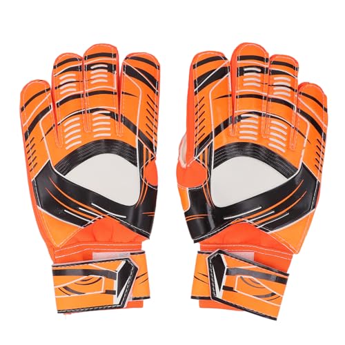 Torwarthandschuhe, rutschfeste Latex-Handfläche, Fingerschutz, Torwart für, Jugendliche, Erwachsene, Atmungsaktive Fußball-Torwarthandschuhe für Trainingsspiele (ORANGE) von Generic