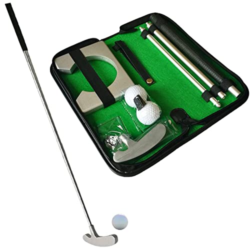 Tragbares Indoor-Golf-Putter-Set | Hinterhof-Golf-Putter-Kit - Executive Tragbares Golf-Putter-Set mit Ball für das Indoor-Golf-Putting-Training auf Reisen von Generic