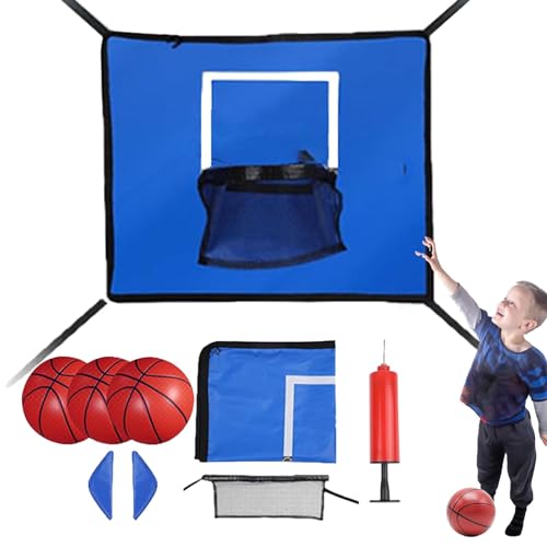 Trampolin-Basketball-Reifen – Basketball-Set mit Basketball | wasserdichter Trampolin-Basketballring, Indoor-Basketball-Ring, Trampolin-Zubehör, getrennter Rand von Generic