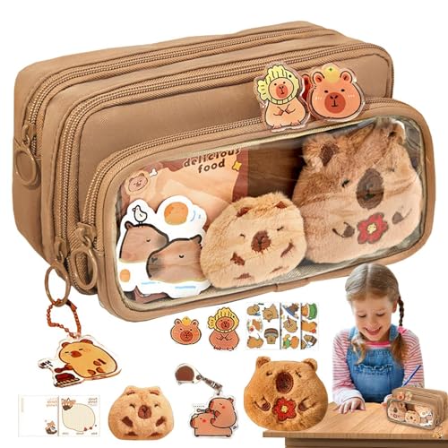 Transparentes Federmäppchen Mit Capybara, Mäppchen Mit 10 Lagen Und Großem Fassungsvermögen, Transparentes Abnehmbares Capybara Federtasche, Pencil Case Mit Broschen, Notizen, Aufklebern Usw Transparentes Federmäppchen Mit Capybara, Mäppchen Mit 10 Lagen Und Großem Fassungsvermögen, Transparentes Abnehmbares Capybara Federtasche, Pencil Case Mit Broschen, Notizen, Aufklebern Usw von Generic