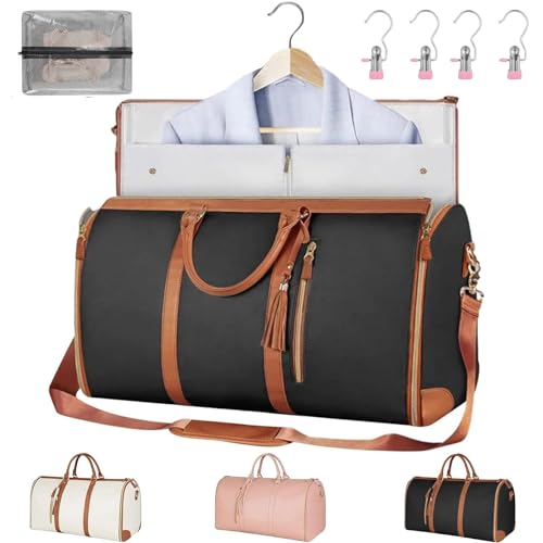 Generic Travluxe Faltbare Reisetasche, Travelher Foldable Clothing Bag, 2024 New Garment Duffle Bags for Travel (Schwarz) von Generic