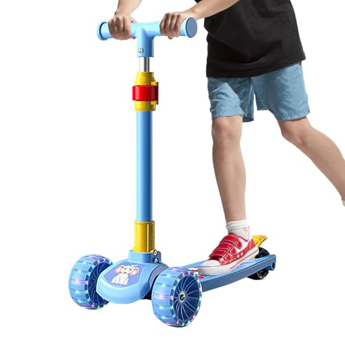 Tretroller Für Kinder, Faltbarer Kinderroller - Faltbarer Kinder-Tretroller Mit Fußbremse - Outdoor-Fahrradroller Mit Lenkfunktion Und 3 Leuchtenden Rädern Für Kinder Im Alter Von 2–12 Jahren von Generic