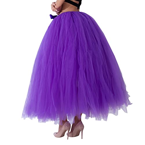 Tüll Rock Ballett Tüllrock Petticoat Unterrock Rock Tütü Rock Tutu Röcke Tüll Rock, 50er Vintage Ballet Elastisch Tanzrock Tanzkleid Ballkleid Kurz Rave Outfit Damen von Generic