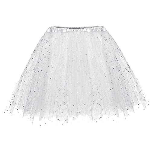 Tüllrock Damen Tutu Rock, Damen Kostüm Tüllrock Adult Teen Tütü Rock Retro 80er Party Minirock Tüllrock Für Party Ballett Tanzen Halloween Party Kostüm von Generic