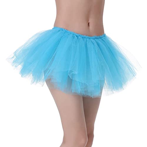 Tüllrock Damen Tutu Rock Kurz, Kostüm Fasching Damen Erwachsene Klassische Elastische 3 Schichten 50er-Tutu Unterrock Tütü Für Karneval Kostüm Brautjungfer Hochzeit Party von Generic