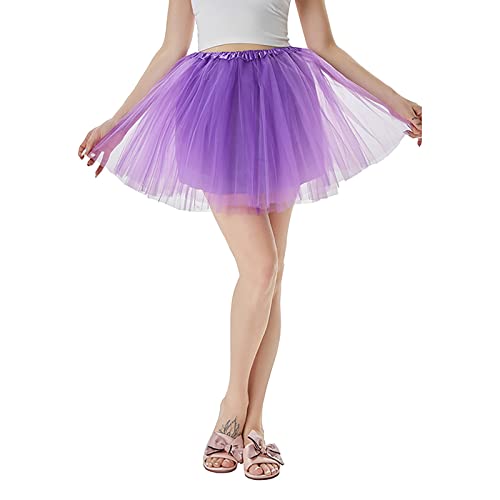 Tüllrock Damen Unterrock, Tüllrock Mädchen 50er Karneval Tütü Rock Kurz Ballett Unterrock 50er Rockabilly Petticoat Für 1950er Rockabilly Kleid Karneval Partykleid von Generic