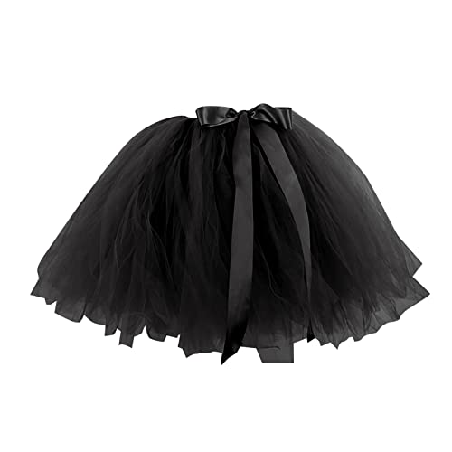 Tütü Damen, Karneval Kostüm Damen Sexy Tüllrock, Bonbonfarbe Pailletten Glitzer Rock Minirock 50er Retro Ballettrock Erwachsene Größe 3 Lagig Tüll Tüllrock Teen Mini Skater Tüll Tutu Rock von Generic