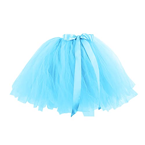 Tütü Damen, Karneval Kostüm Damen Sexy Tüllrock, Minirock sexy Bonbonfarbe Glitzer Rock 1950er Vintage 3 Lagig Tüll Tüllrock Erwachsene Größe Ballettrock Damen Tüllrock Tutu Rock Minirock von Generic