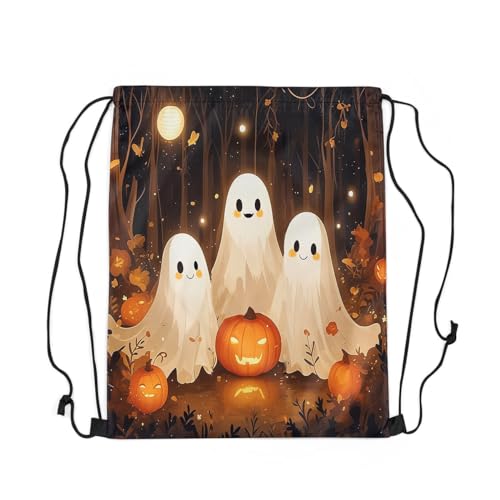 Turnbeutel Netter Geist Lustiger Pumpkin Lamper Happy Halloween Theme, Tunnelzug Gym Sack 36X43Cm Moderne Daypack Mit Kordelzug Gym Sack Für Schwimmen Strand Urlaub von Generic