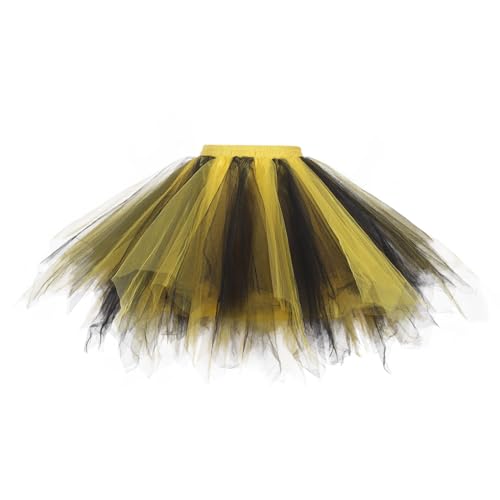 Tutu Tüllrock Karnevalskostüm Damen Rock Hohe Taille Tutu Rock Tüllrock Retro Ballett Blase Petticoat 50er Tutu Unterrock Tütü Minirock Reifrock Unterrock Kleid Tüll Underskirt Gymnastik Ballettrock von Generic